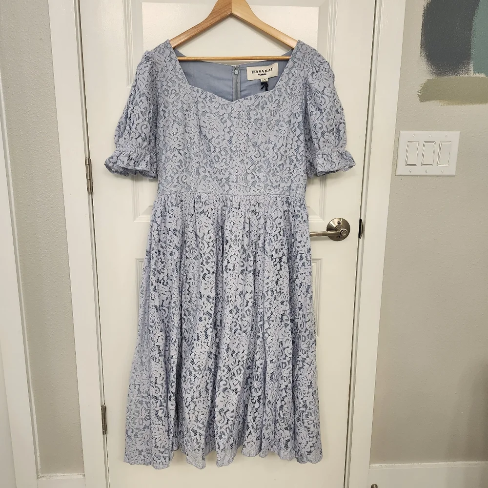 Jessakae Sweetie Dress Light Blue Lace Dress Womens XXL - Picture 3 of 11
